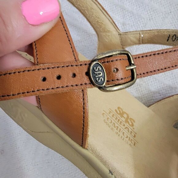 SAS Huarache Quarter Strap Sandal Antique Tan Brown Size 10.5 S Clean EUC - Picture 5 of 16